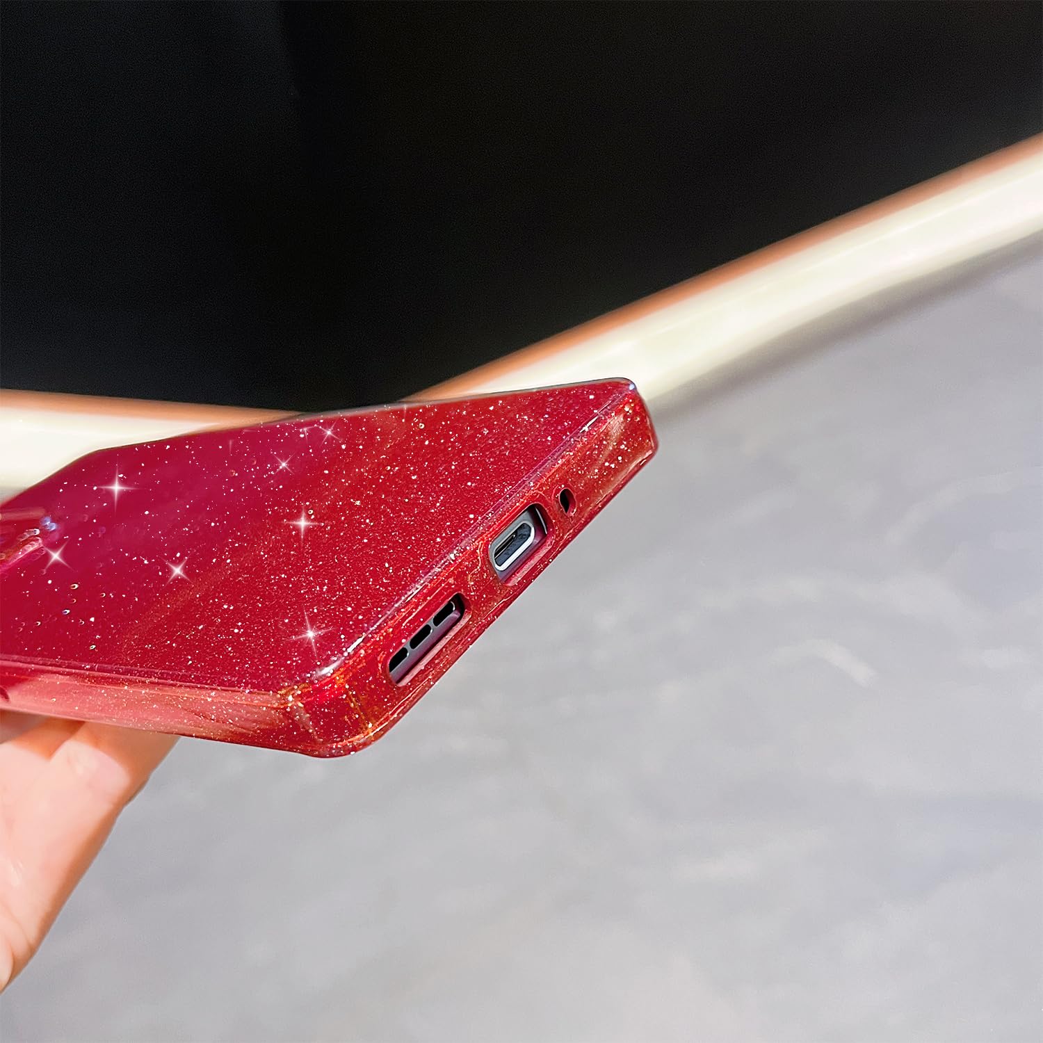 for Moto Edge Plus 2023 Case,Cute Super Vibrant Neon Glitter Shiny Bling Sparkly