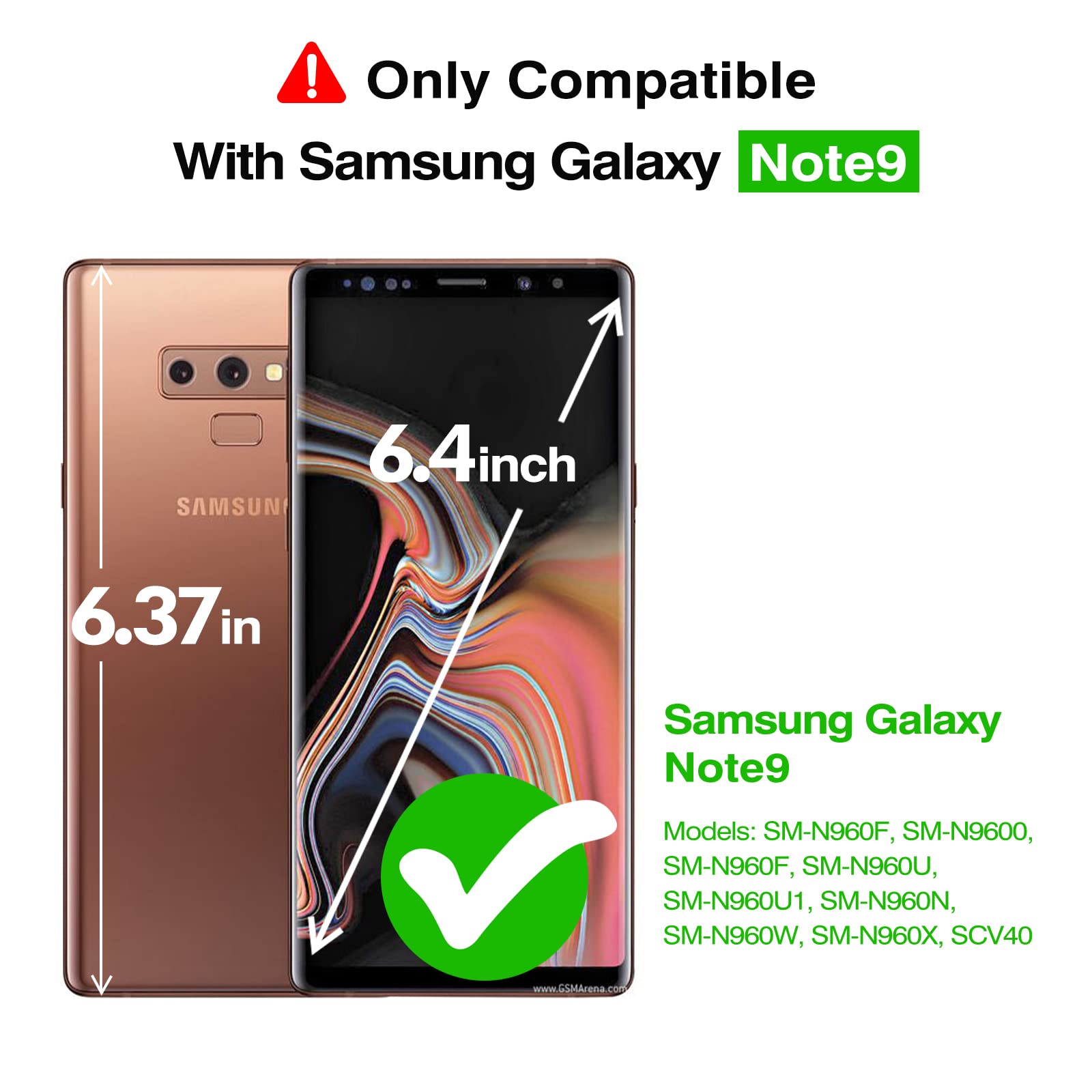 Crystal Clear Case for Galaxy Note 9 - Non-Slip, Shockproof Protection