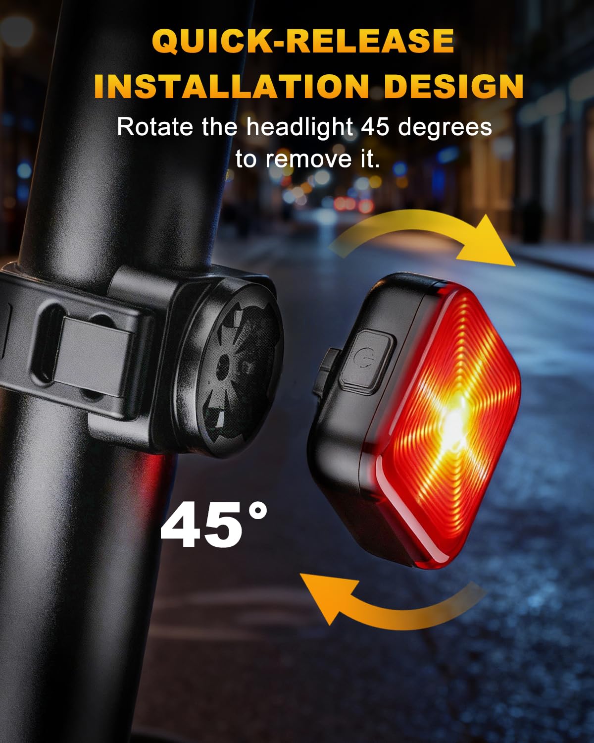 Bike Lights for Night Riding, 5 Modes Bike Rear Light for Cycling Safety, Rechar