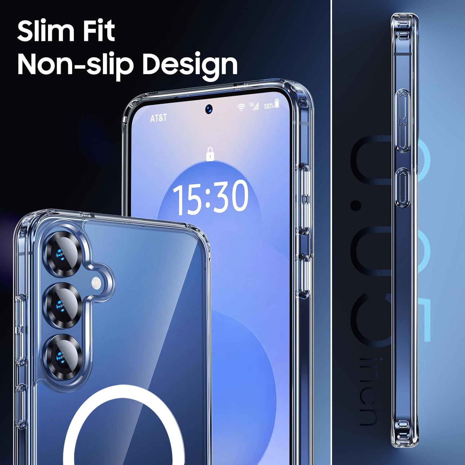 for Samsung Galaxy S26 Case Clear,Magnetic S26 Case with Screen Protector X2 [Co