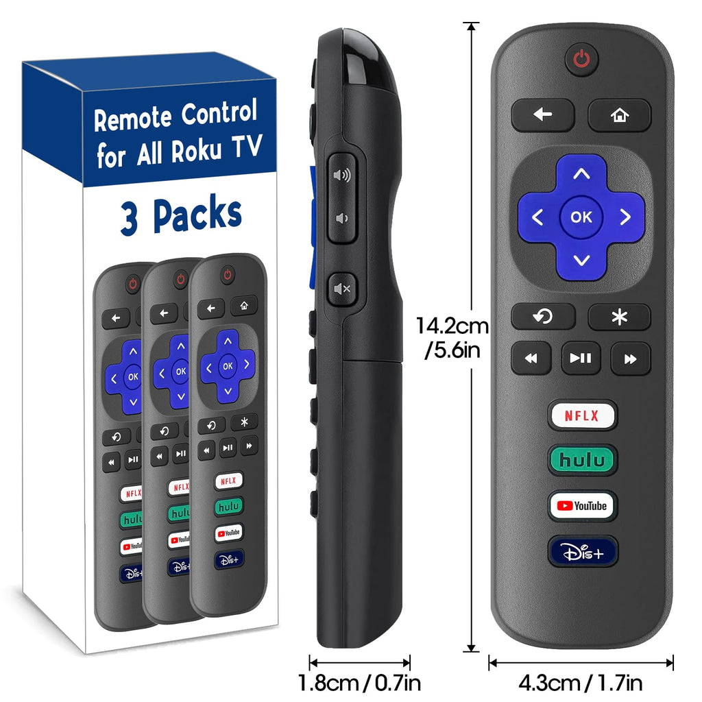 Replacement Remote Control Only For Roku Tv, Compatible For Tcl Roku/Hisense Rok