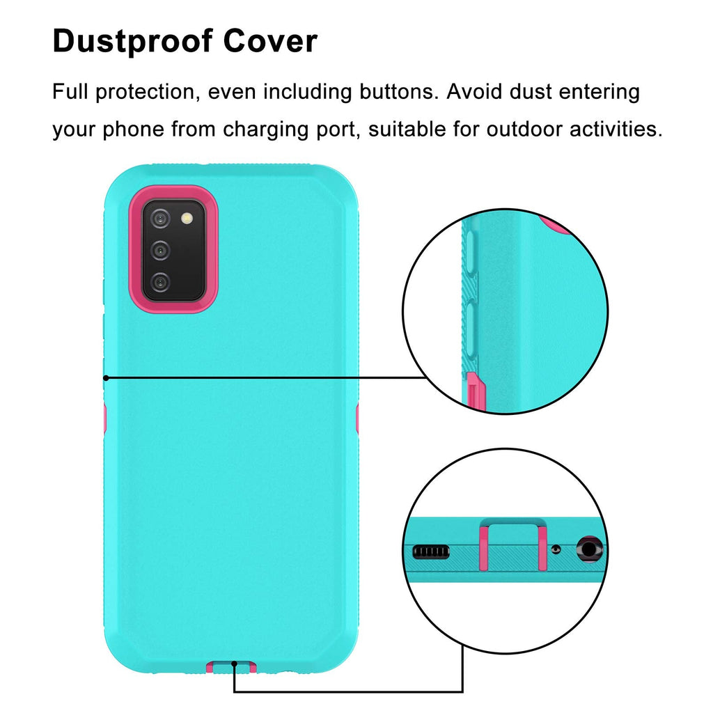 Samsung Galaxy A02S 6.5 Inch Case, Heavy Duty Armor Rugged Shockproof Protec