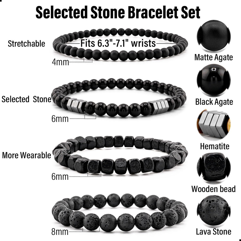 Party Jewelry Multi-Layer Bracelet Set Casual Wear Black Beaded Bracelets for Me