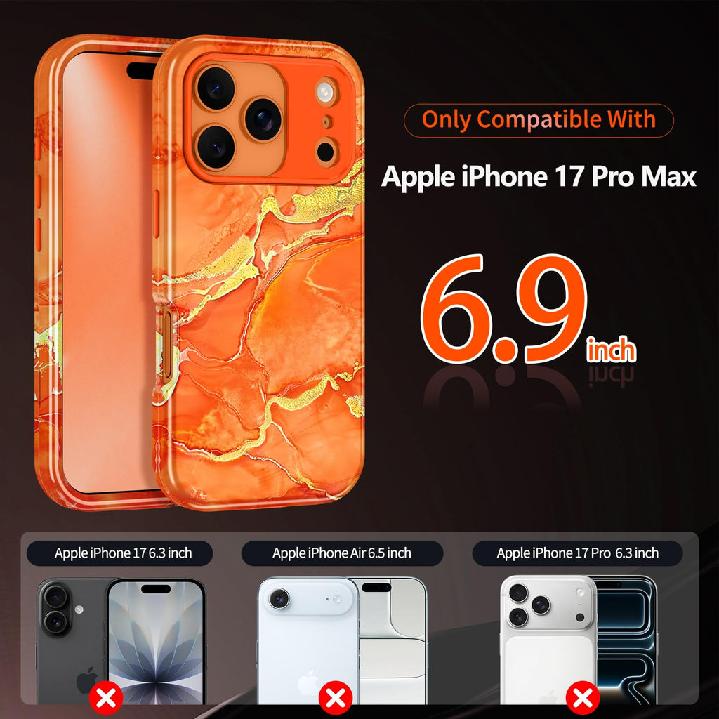 Iphone 17 Pro Max Case,Heavy Duty Full Body Shockproof Protection 3 In 1 Hybrid