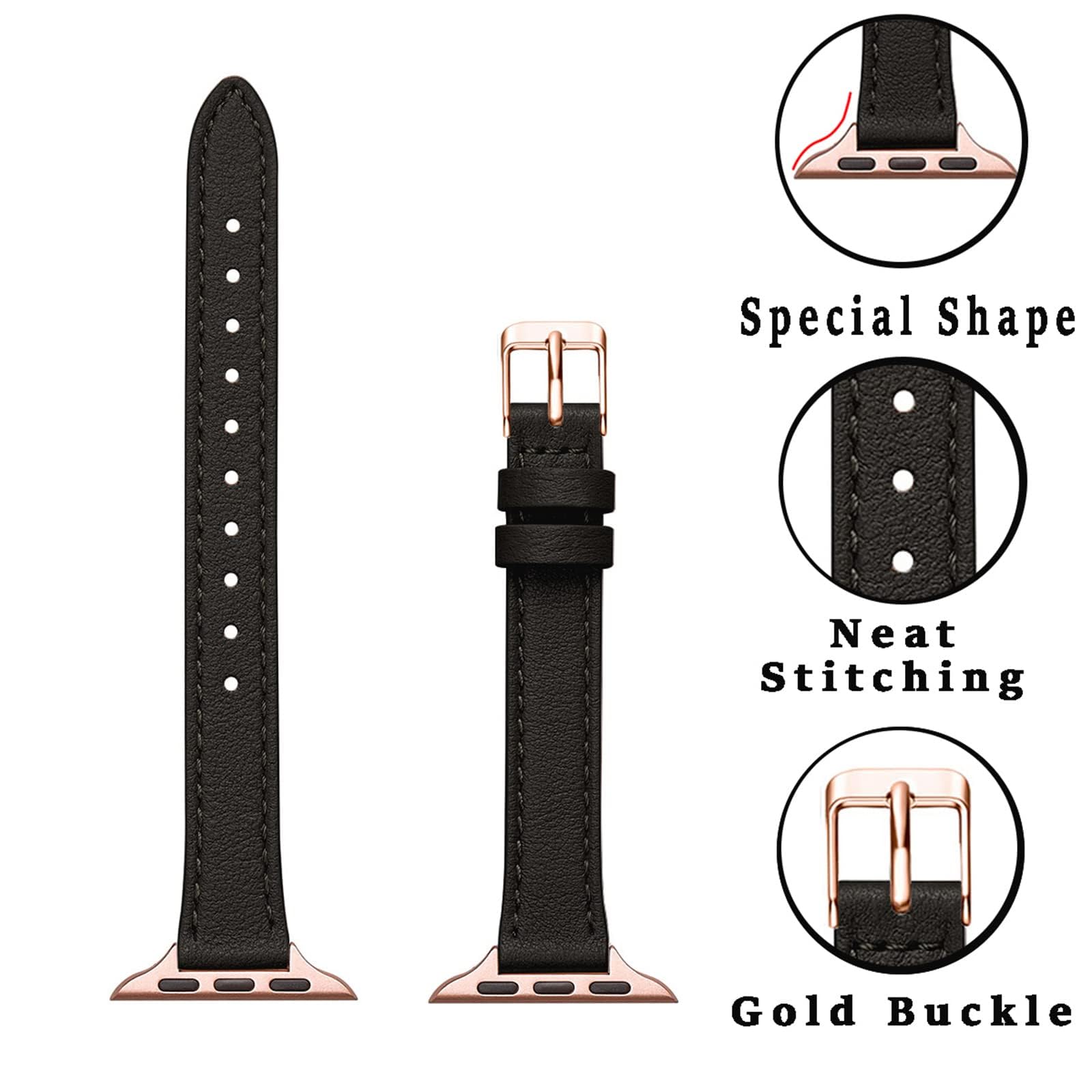 Leather Bands Compatible with Apple Watch Band 38mm 40mm 41mm 42mm(Series 1
