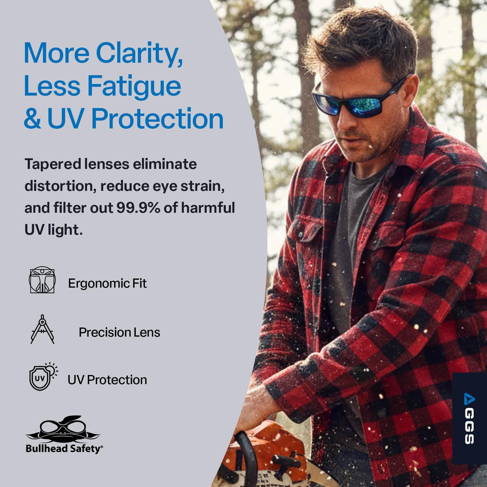 Eyewear Pompano Glasses - Anti-Fog, Lightweight, Impact/Scratch Resistant