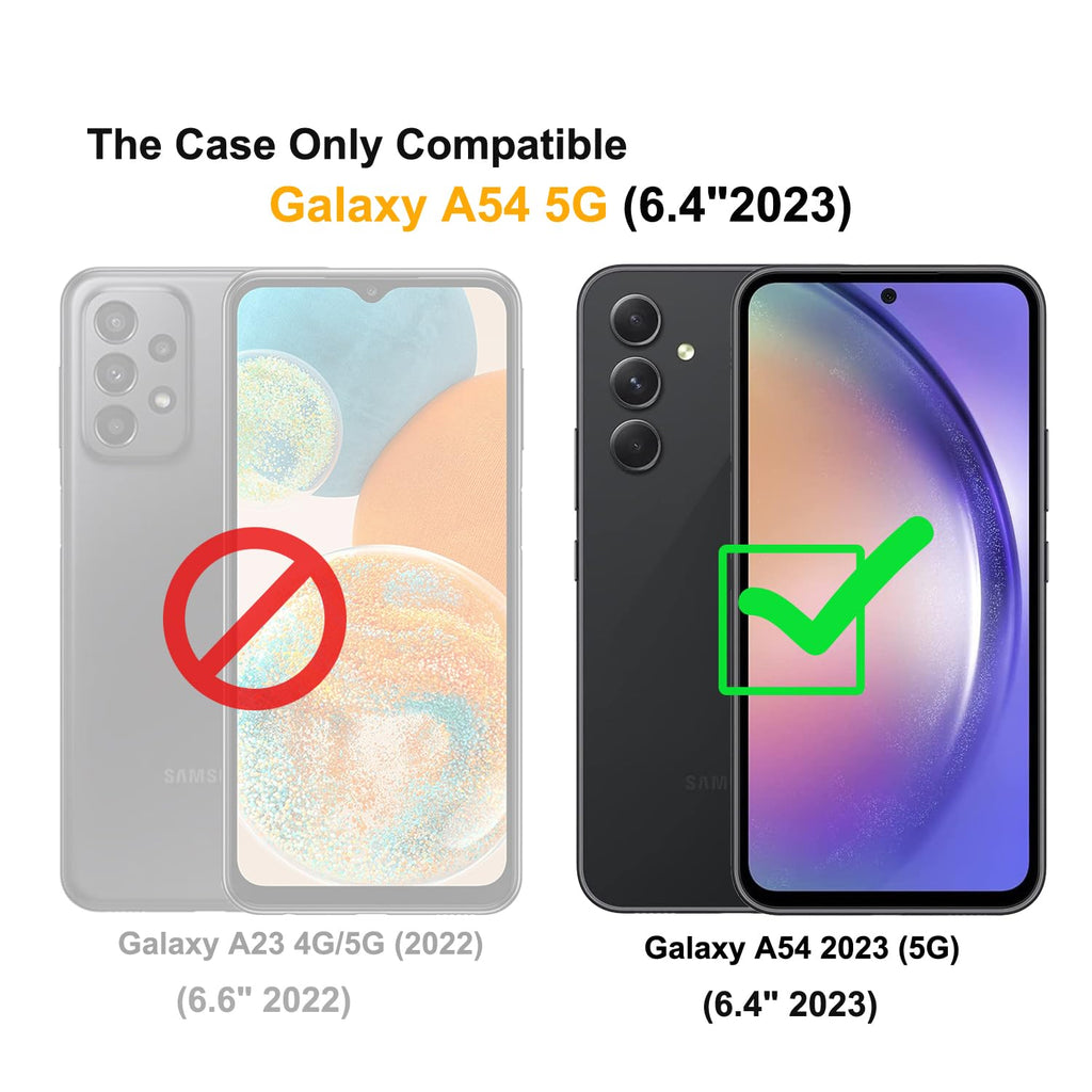 Case for Samsung Galaxy A54 5G Case with [2 Pack] Tempered Glass Screen Protecto
