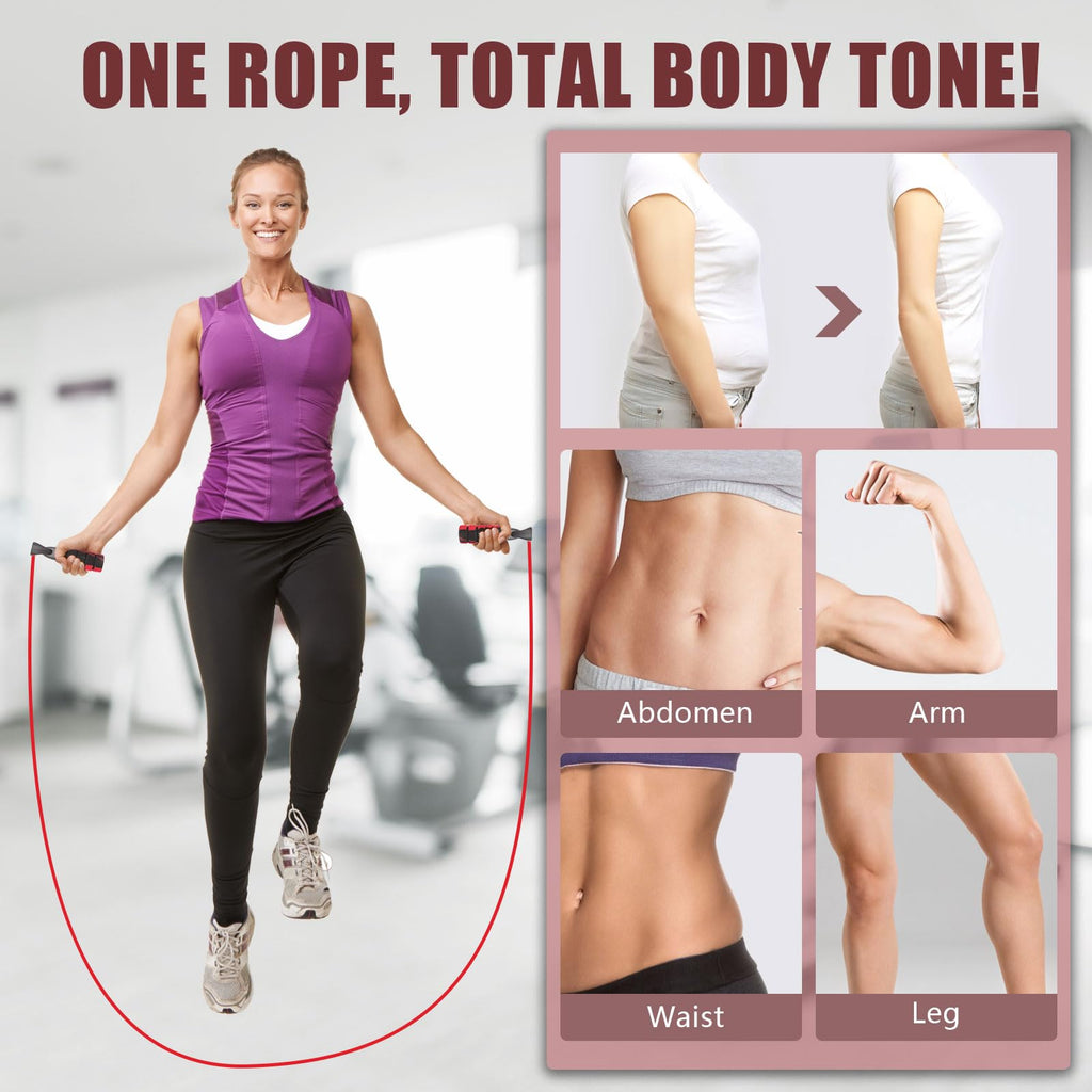 Rope with Adjustable Length Cotton Rope Double Bearing Skipping Rope for Women M