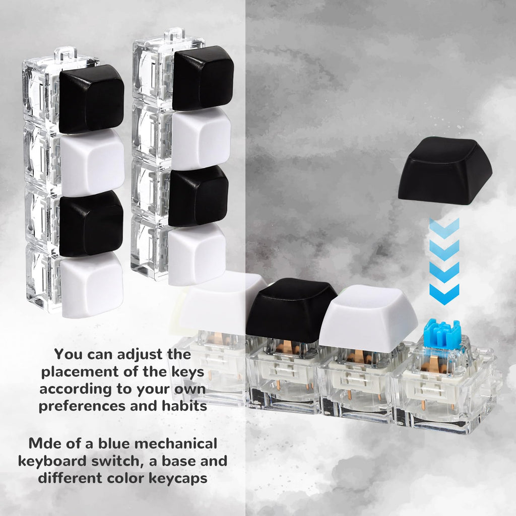 Keyboard Fidget Toy, 4-in-1 Keyboard Button Clicker Keychain, Push Bubble Se