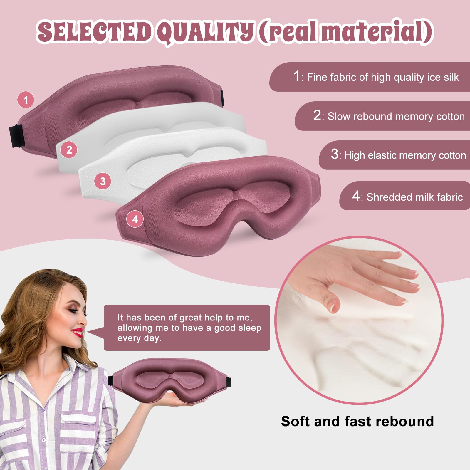 Advanced Eye Mask for Sleeping, Ultra Delicate Soft Skin Friendly Eye mask,10