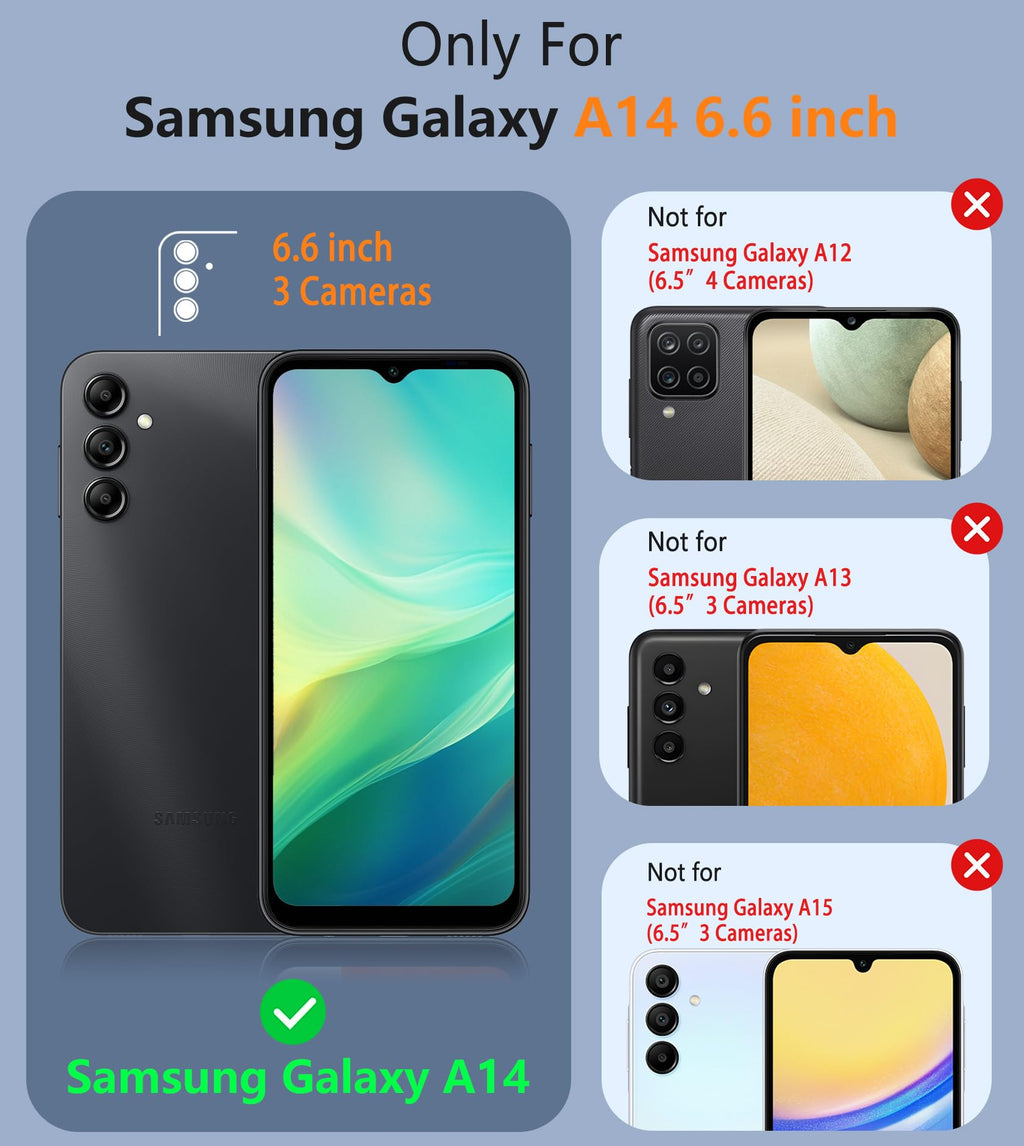 Galaxy A14-5G Phone Case: Samsung A14 5G Military Grade Drop Protection, 14Ft Dr