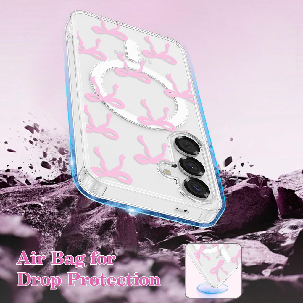 Magnetic for Samsung Galaxy S26 Case, Bow Case Compatible with MagSafe, Wireless