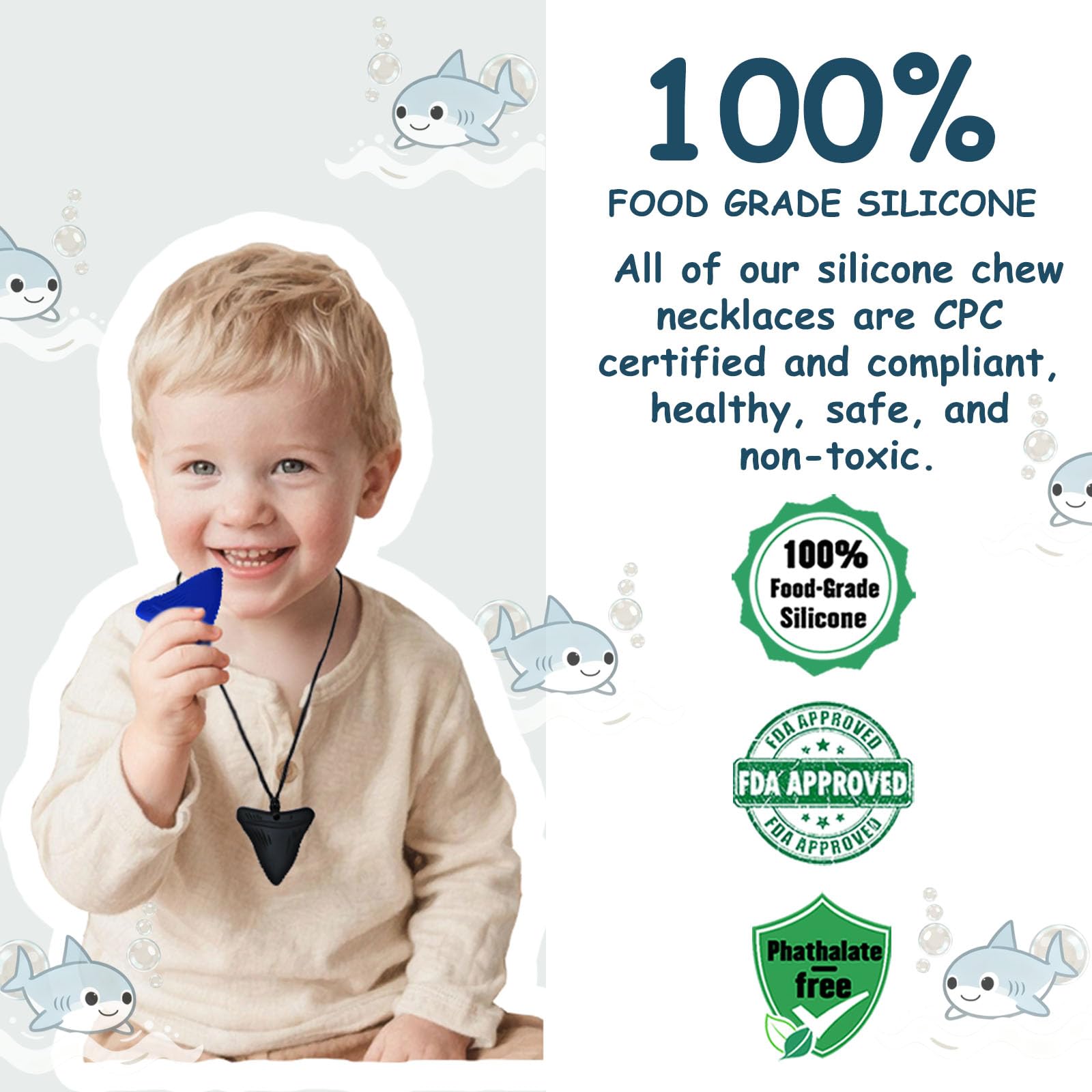 Necklaces for Sensory Kids, 6 Pack Chewy Necklace Sensory Toys for Autism, ADHD,