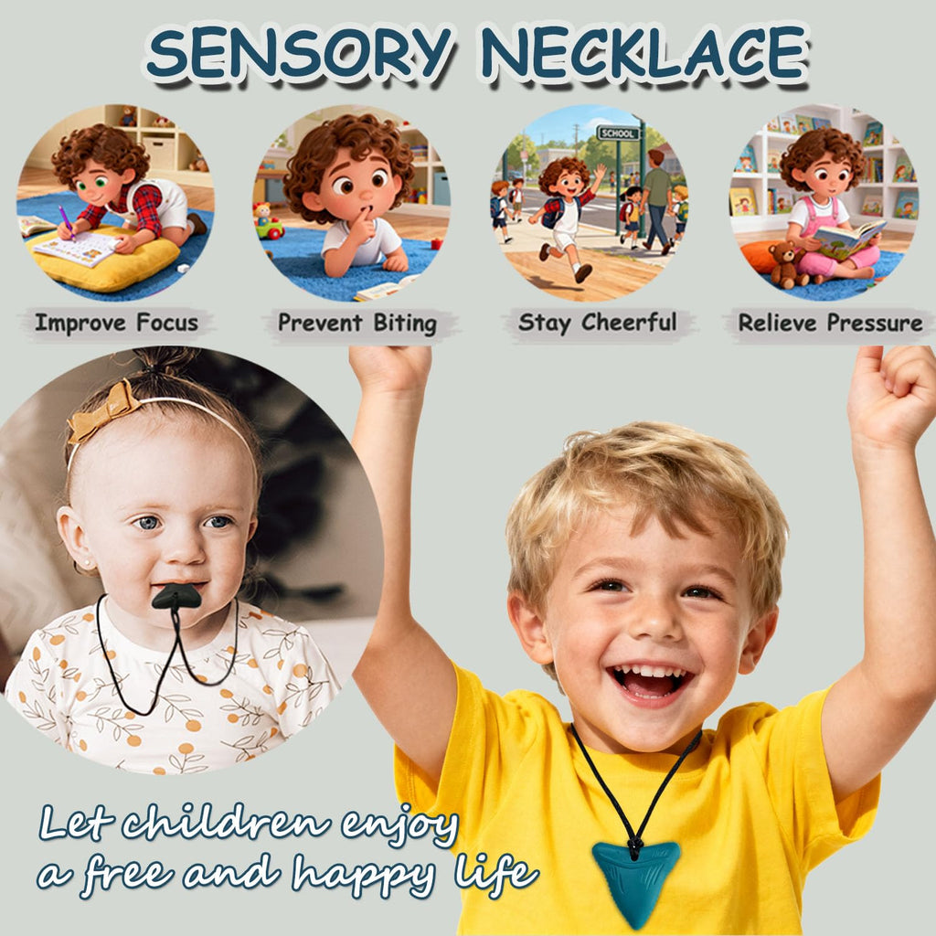 Necklaces for Sensory Kids, 6 Pack Chewy Necklace Sensory Toys for Autism, ADHD,