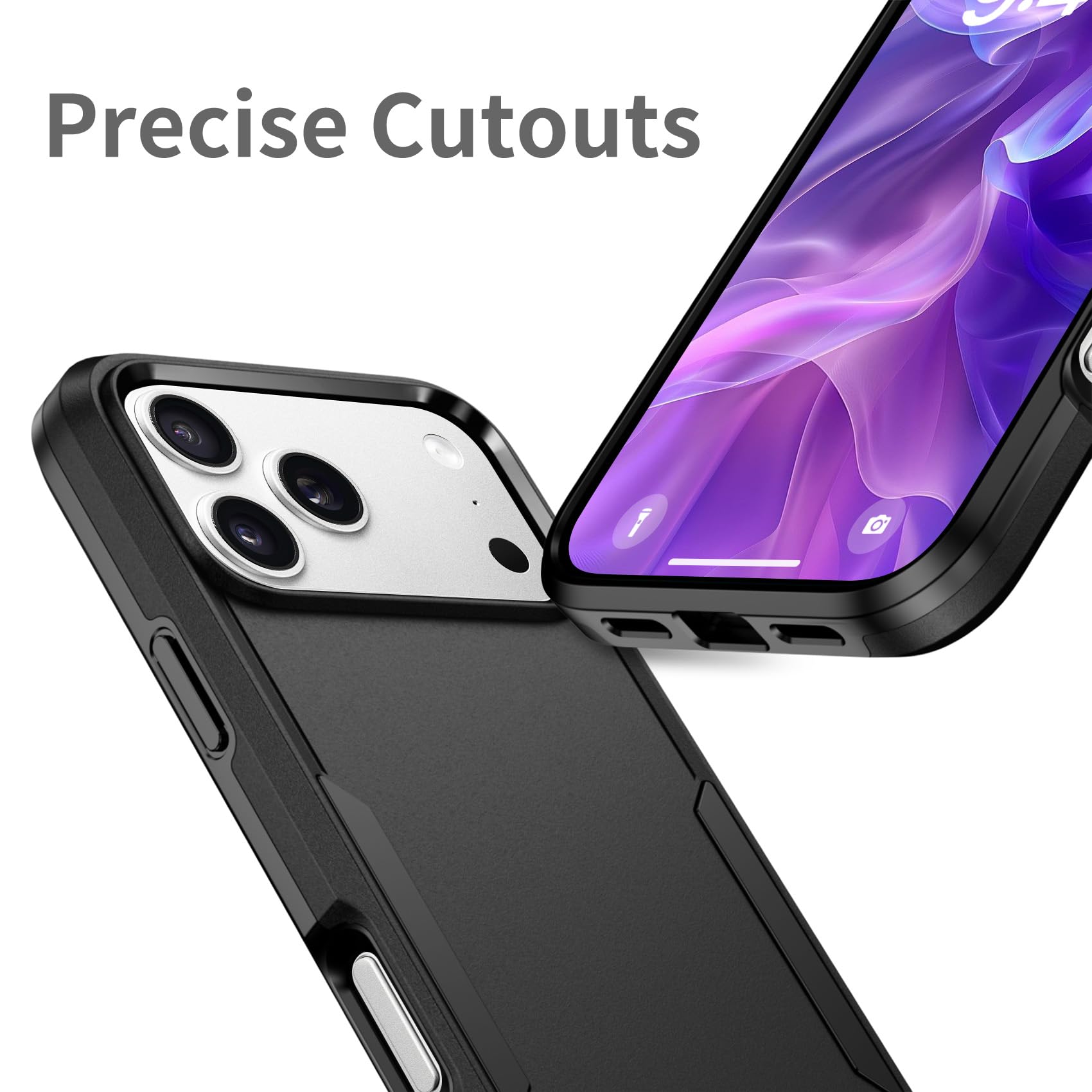For Iphone 17 Pro Max Case, Dual Layer Heavy Duty Shockproof Protective Phone Ca