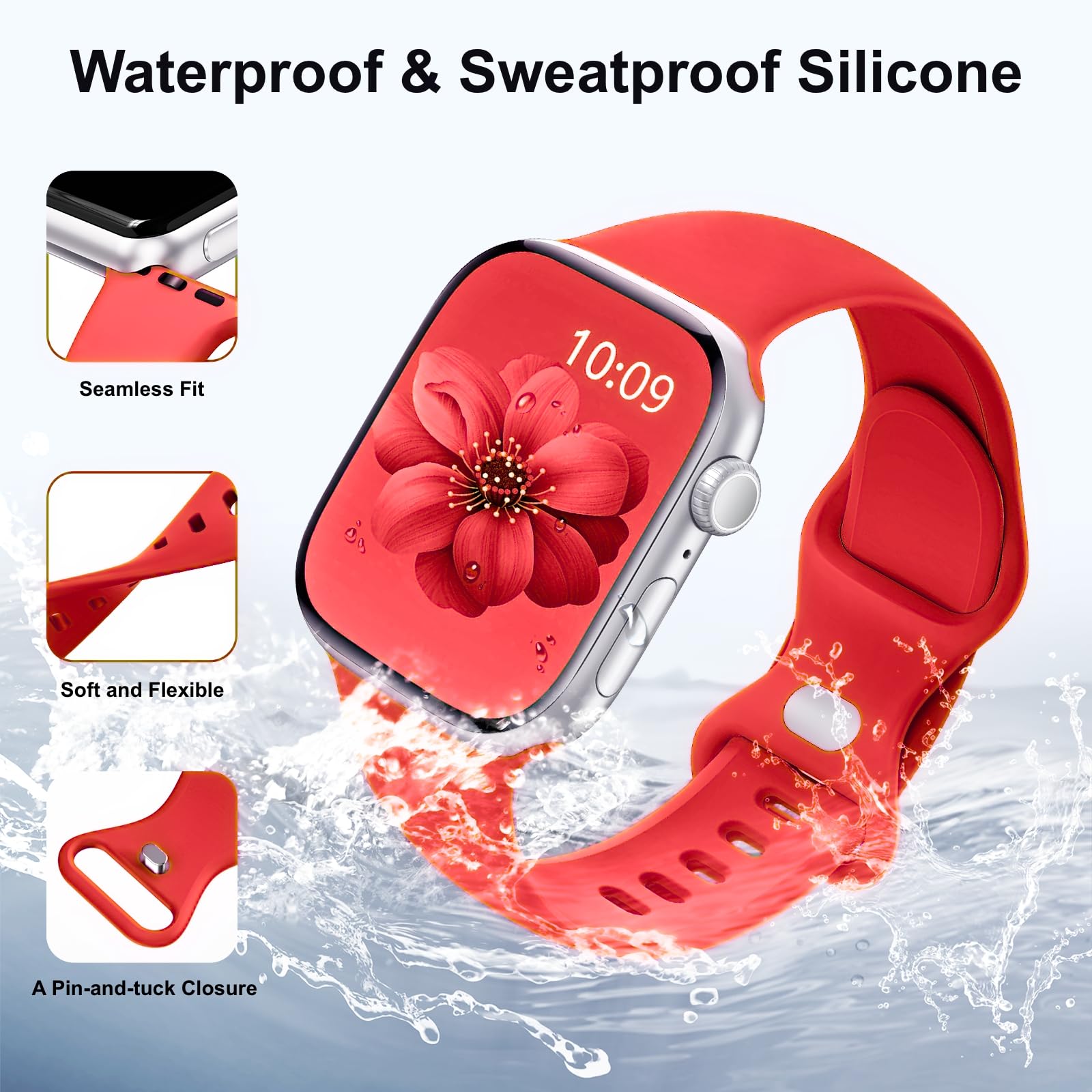 Sport Band Apple Watch Bands For Women Men, 38Mm 40Mm 41Mm 42Mm 44Mm 45Mm 46Mm 4