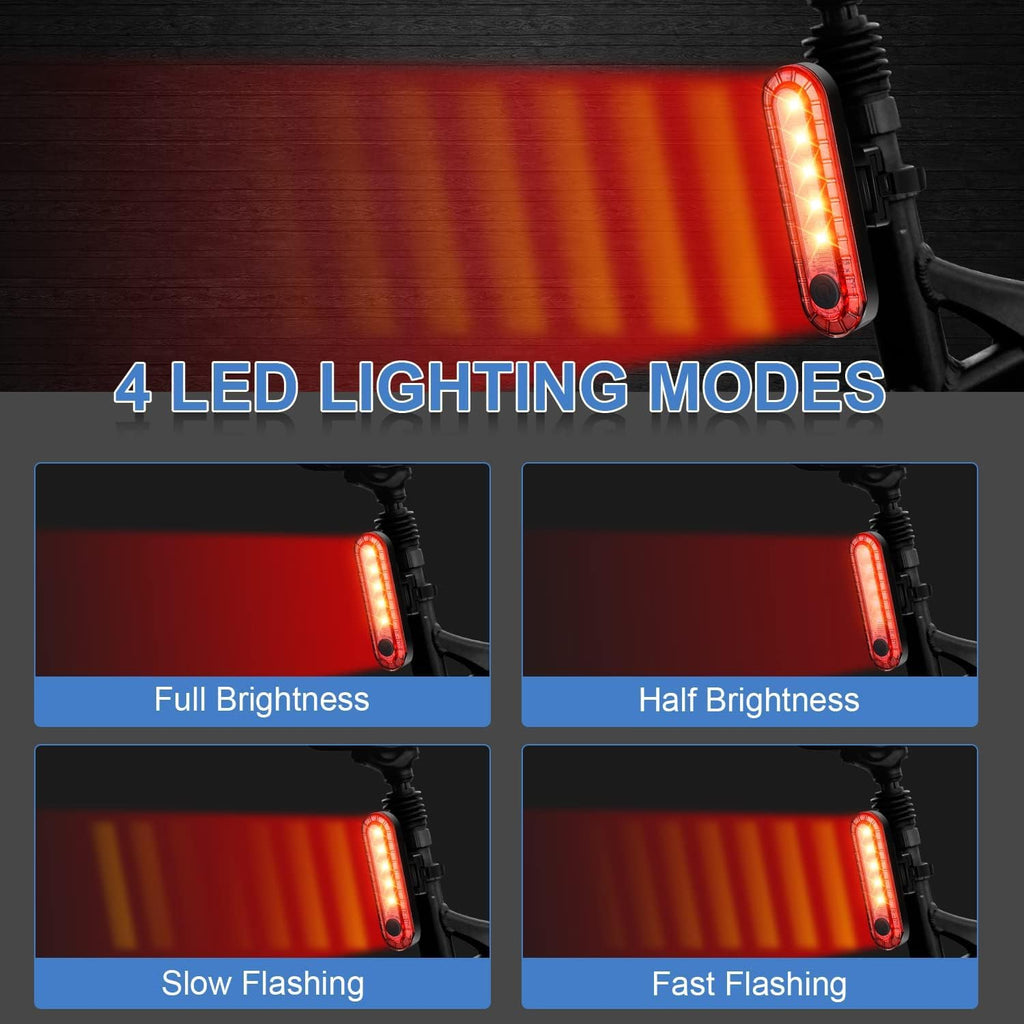 Tail Light 5LED Bike Rear Light Rechargeable Bicycle TailLight Rear Cycling Safe