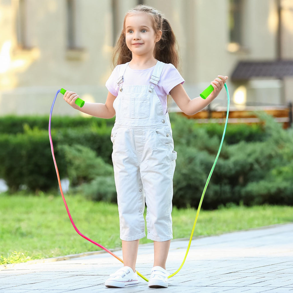 6 Pack Kids Jump Rope, Colorful Gradient Nylon Skipping Ropes for Children, 7.55