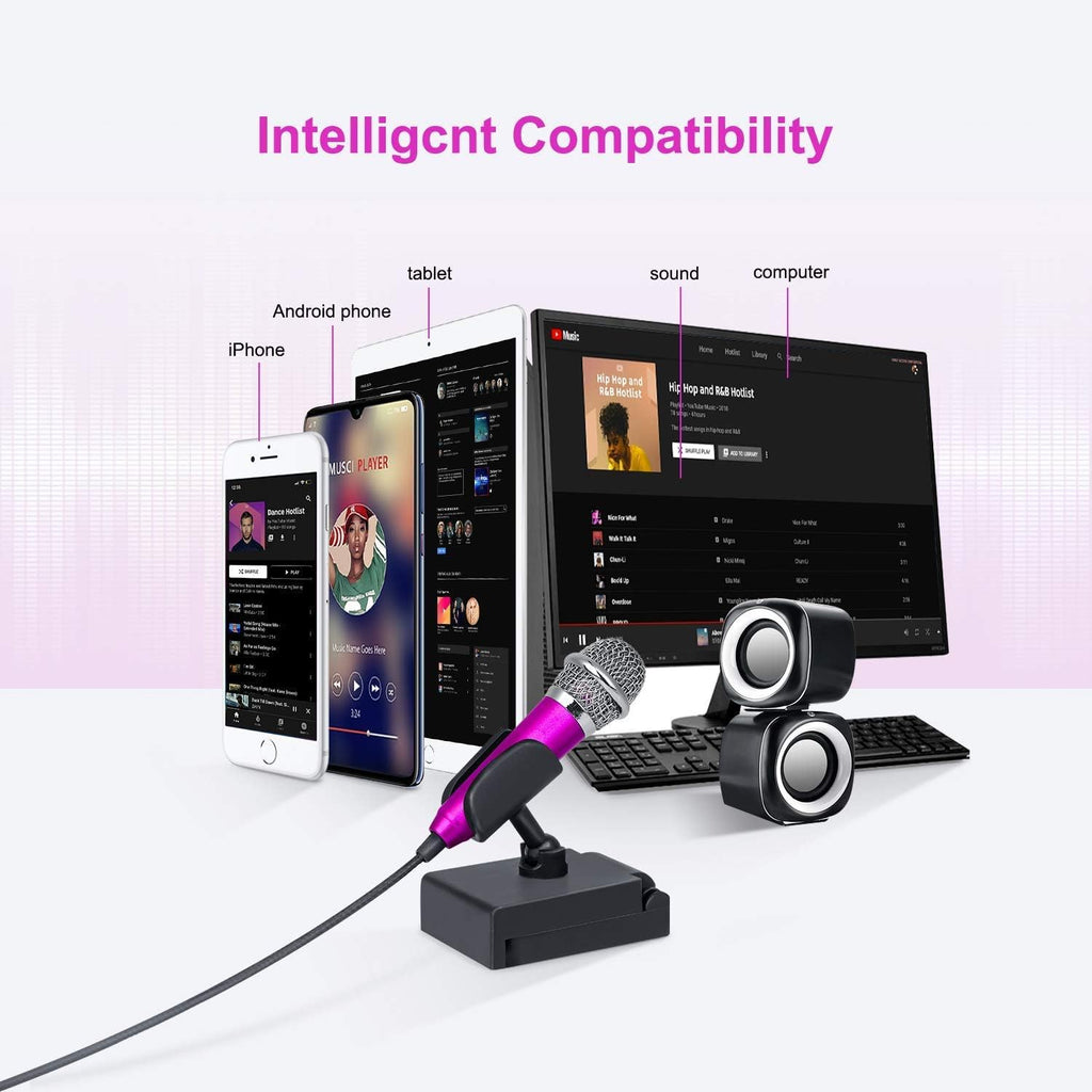 Portable Vocal/Instrument Microphone for Voice Video Recording Singing,Vlog