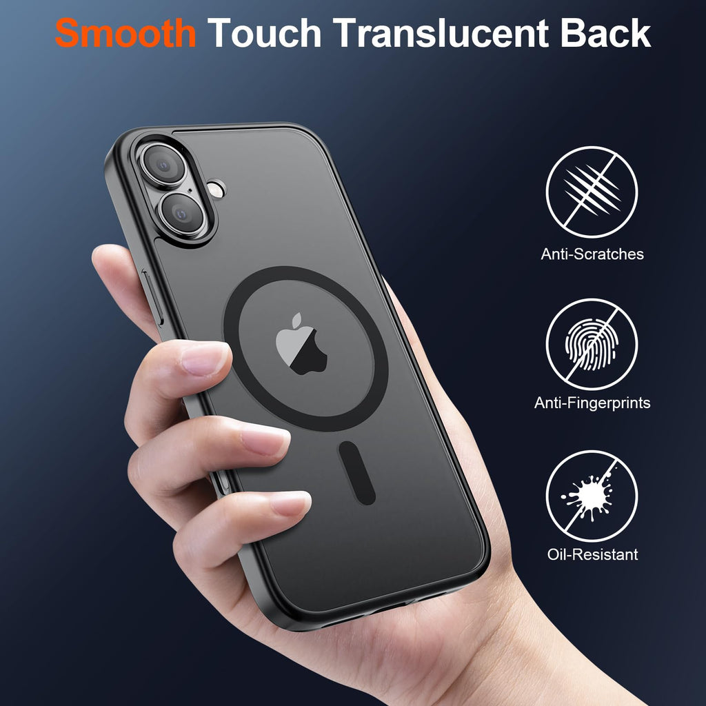 For Iphone 17 Case ( Magsafe)(Military Grade Drop Protection) Translucent Matte