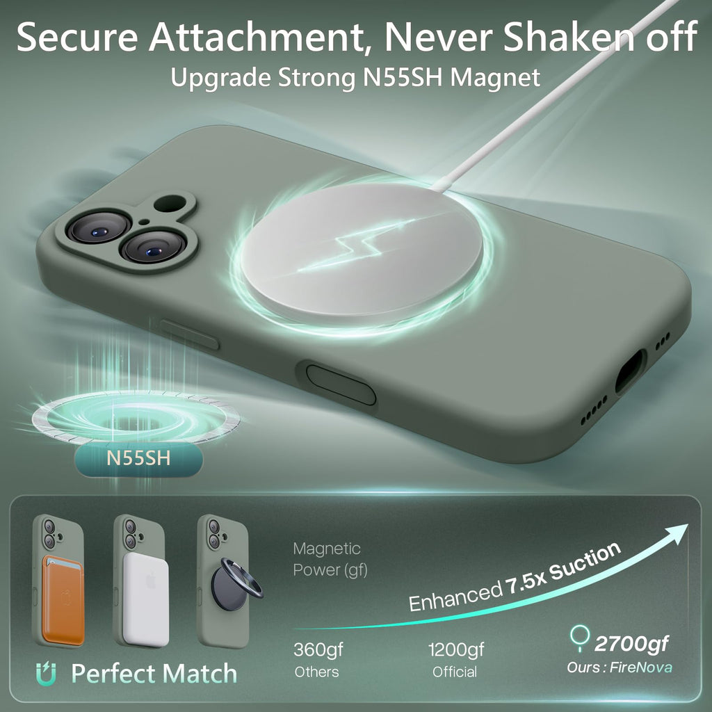 for iPhone 17 Case, Compatible with MagSafe, [Integrated Silicone Camer