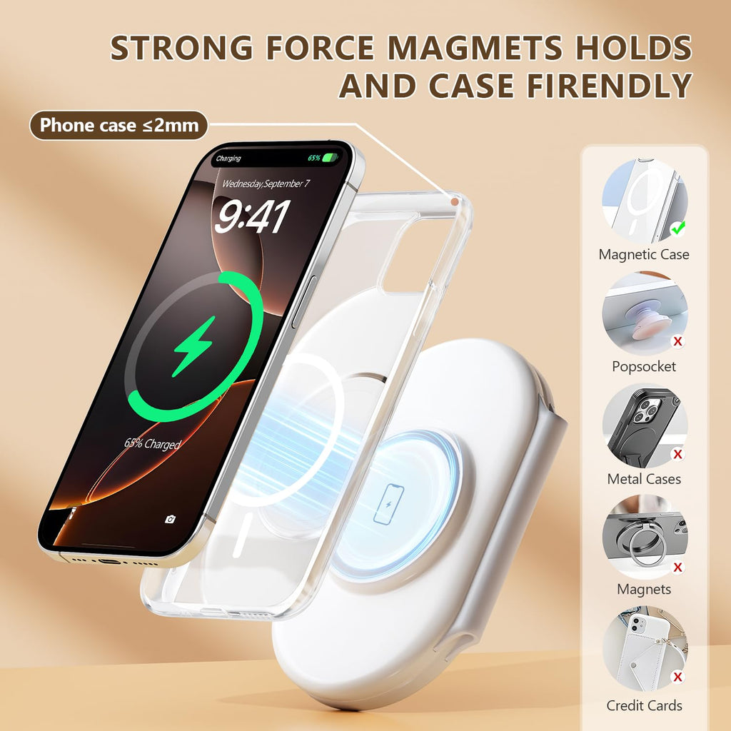 Wireless Mag-Safe Fast Charging Station,Magnetic 3 in 1 Charg