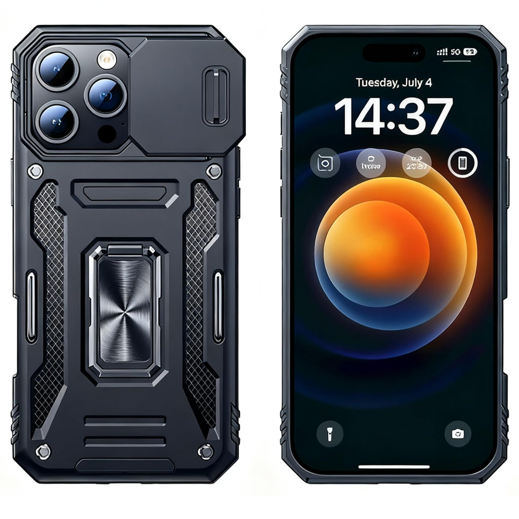Phone Case Compatible for iPhone 16 Pro Max with Camera Cover Military Gra