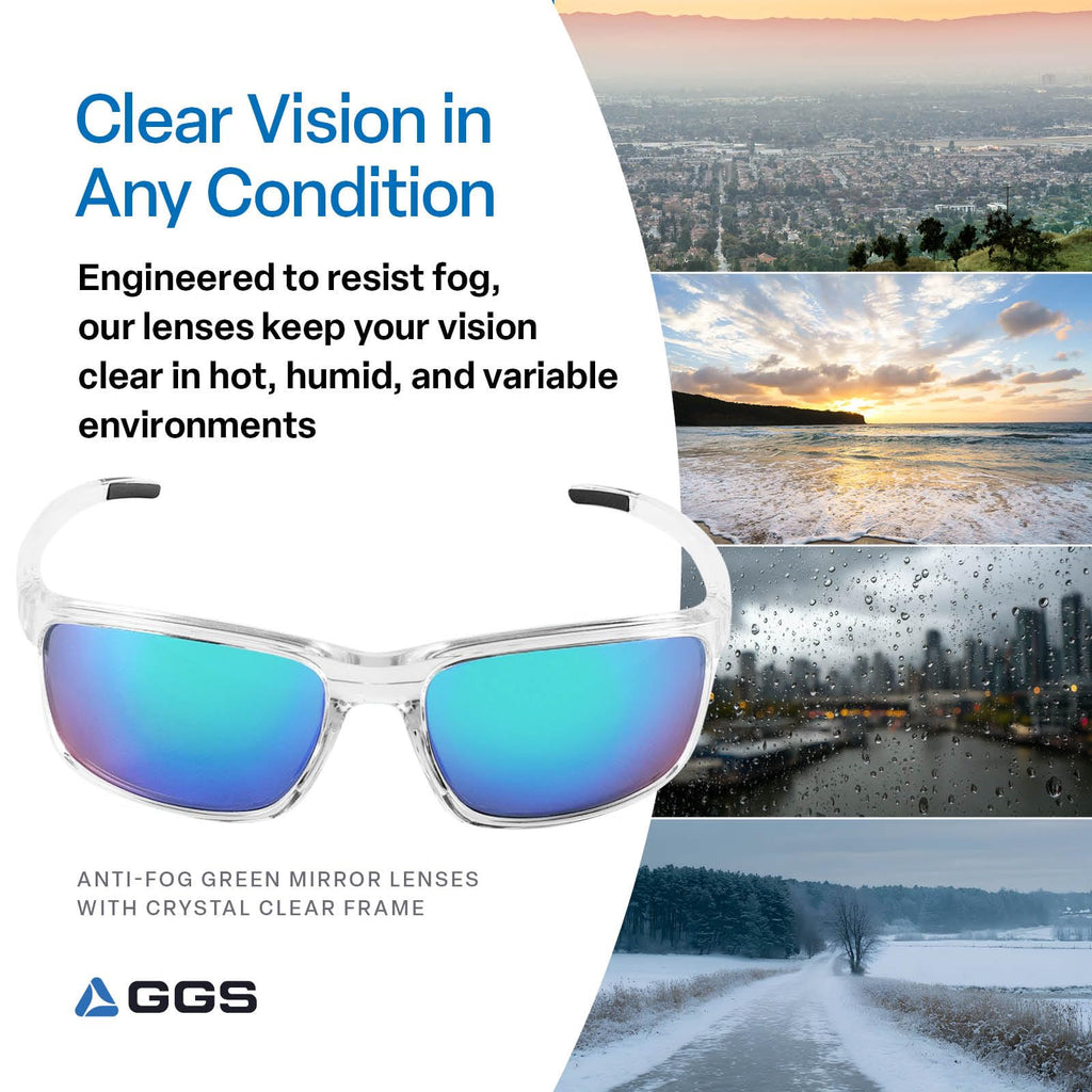 Eyewear Pompano Glasses - Anti-Fog, Lightweight, Impact/Scratch Resistant
