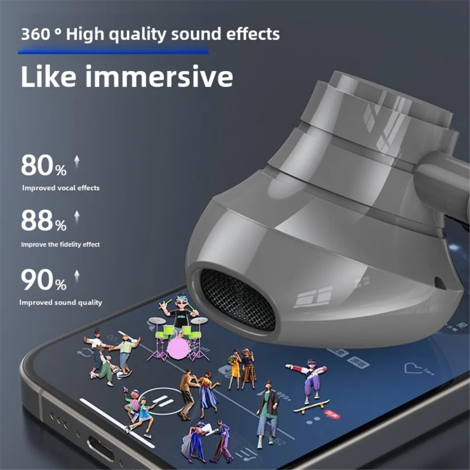 Wireless Neckband Earphones with LED BT5.3 20H Play time Water Resistant Noise C