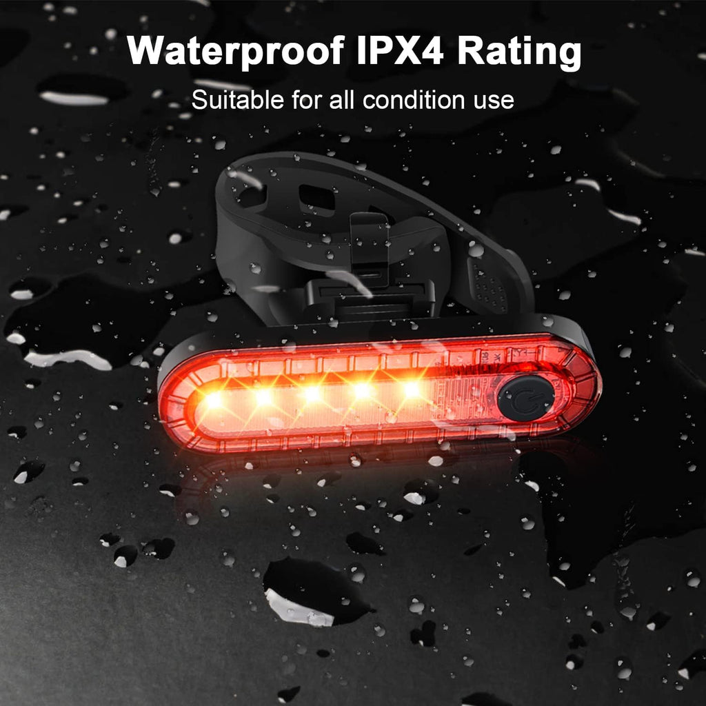 Tail Light 5LED Bike Rear Light Rechargeable Bicycle TailLight Rear Cycling Safe