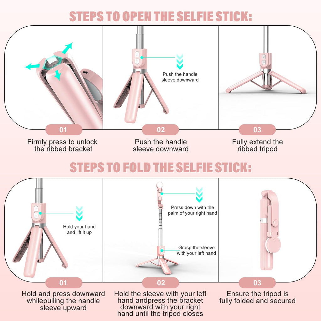 Stick with Rechargable Remote & Light (1PC), Tripod for iPhone, Cell Phone Stand