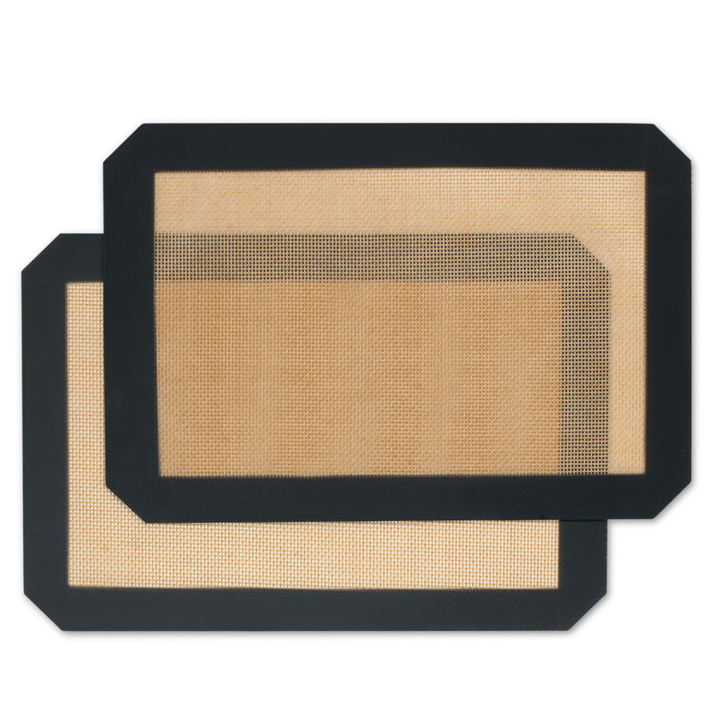Baking Mat 2 Pack — 11.8"x8.3" Reusable Non-Stick Food-Safe Oven Sheet for Cooki