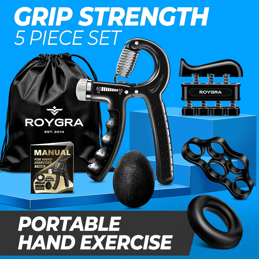 Grip Strength Trainer (5 Pack), Forearm Strengthener, Hand Strengthening Devices