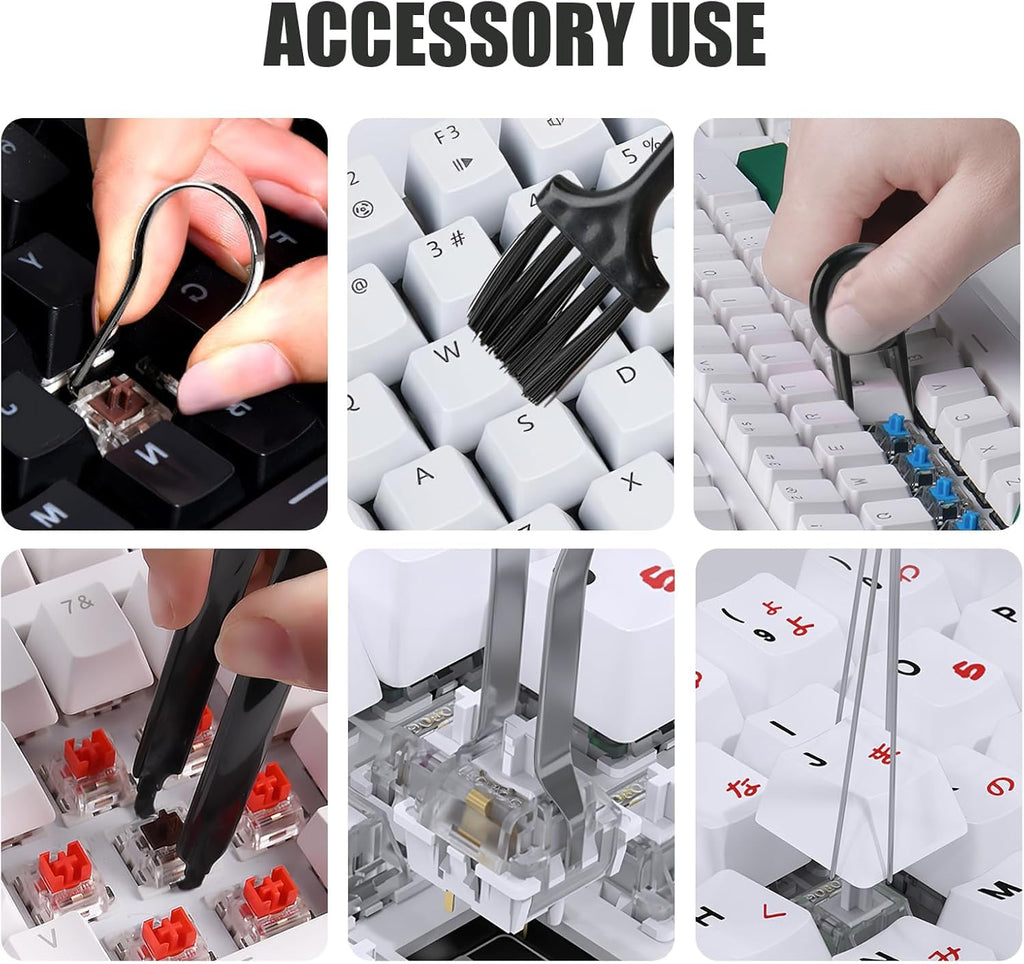 Keycap Remover, Switch Puller Set with Precision Tweezers and Cle