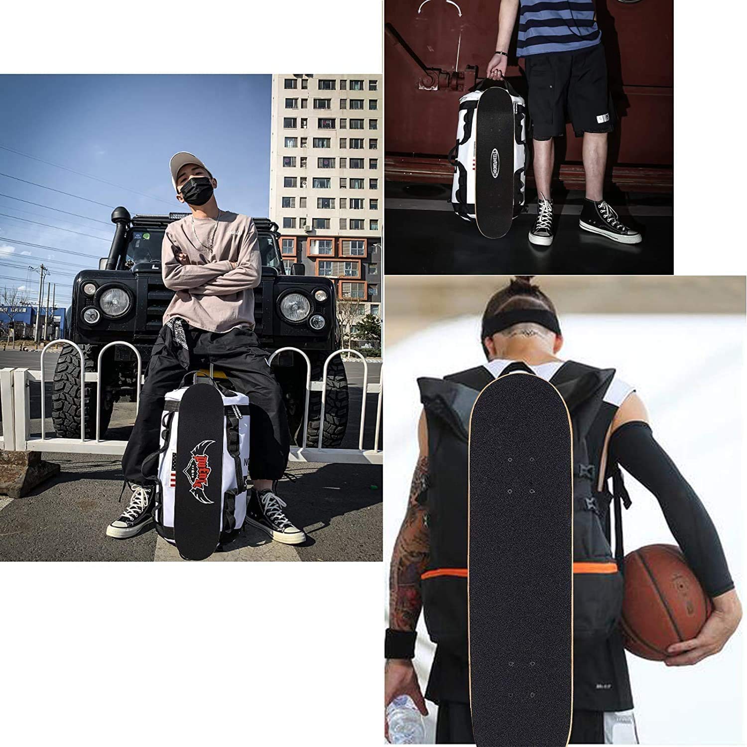 Backpack Attachment Carrier Hanger Rack Hook Holder for Carrying Mini Cruiser, C