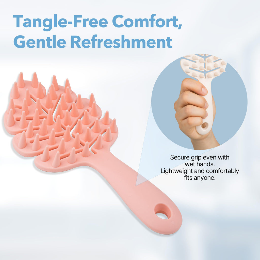 Massager Brush 2-Pack – Leaf-Grip Shampoo Scrubber for Deep Clean & Hair C