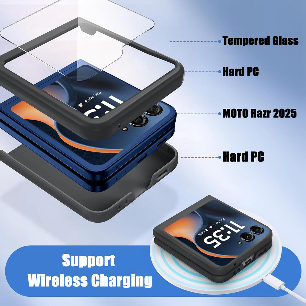 Case for Motorola Razr 2025,Razr 2025 Phone Case with Screen Protector,Slim Thin