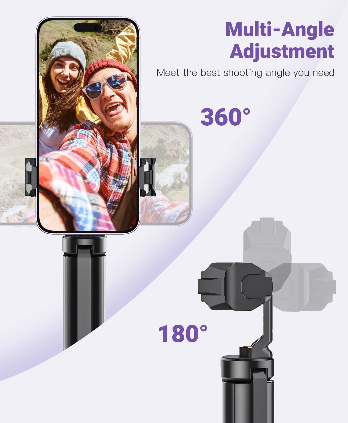 Mini Tripod with Universal Phone Holder & Cold Shoe, Lightweight Phone Stand & C