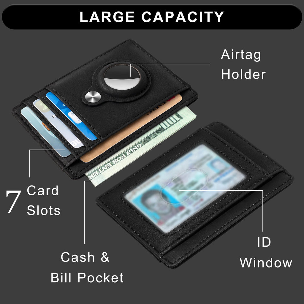 Front Pocket Air Tag Wallet, RFID Blocking Card Holder Wallet wi
