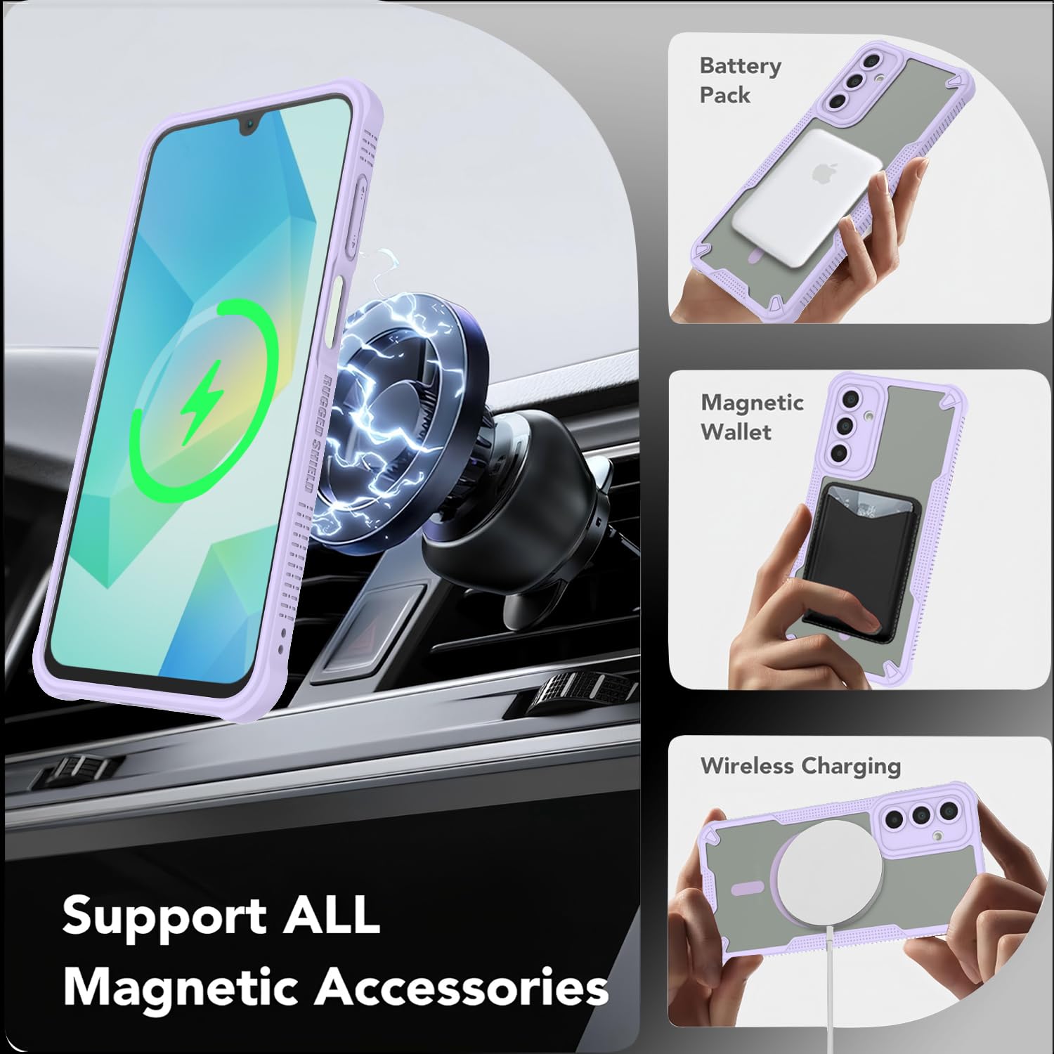 Samsung Galaxy A16 Case with Magsafe Magnetic Slim Shockproof Protective Case,Tr