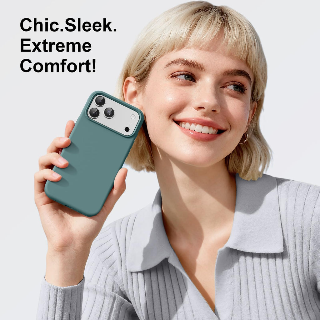 For Iphone 17 Pro Max Case,Shockproof Liquid Silicone Protective Phone Case With