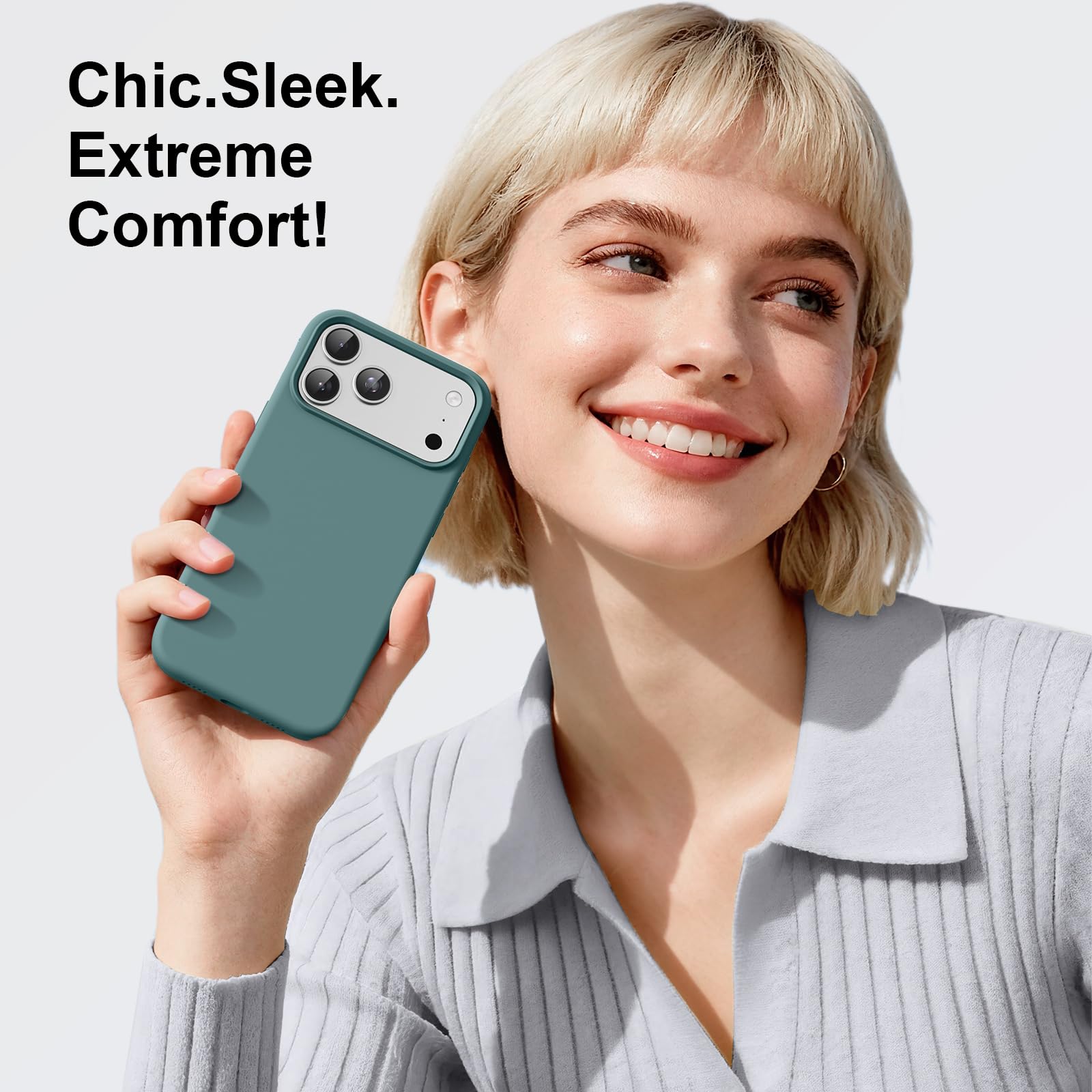 For Iphone 17 Pro Max Case,Shockproof Liquid Silicone Protective Phone Case With