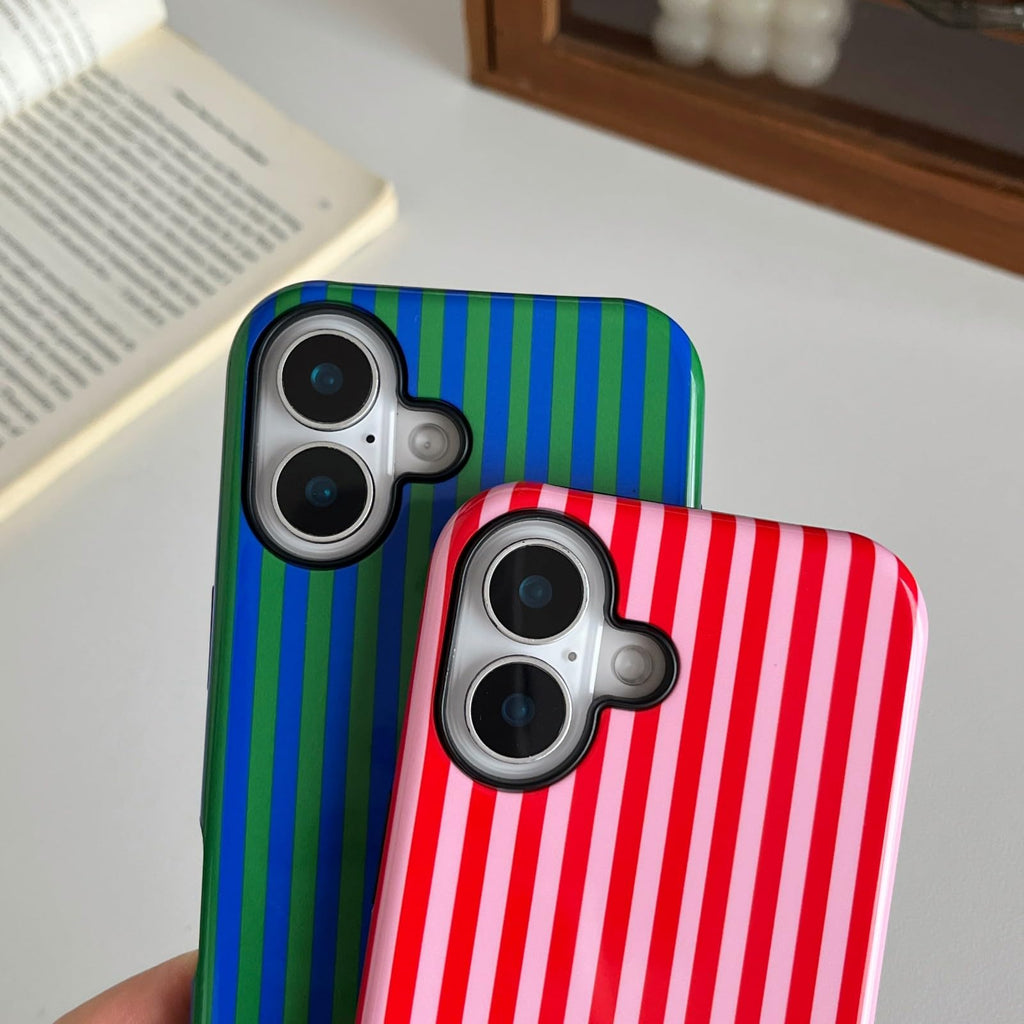 iPhone 16 Case | Cute Aesthetic Striped Design | Perfect for Women & Girls