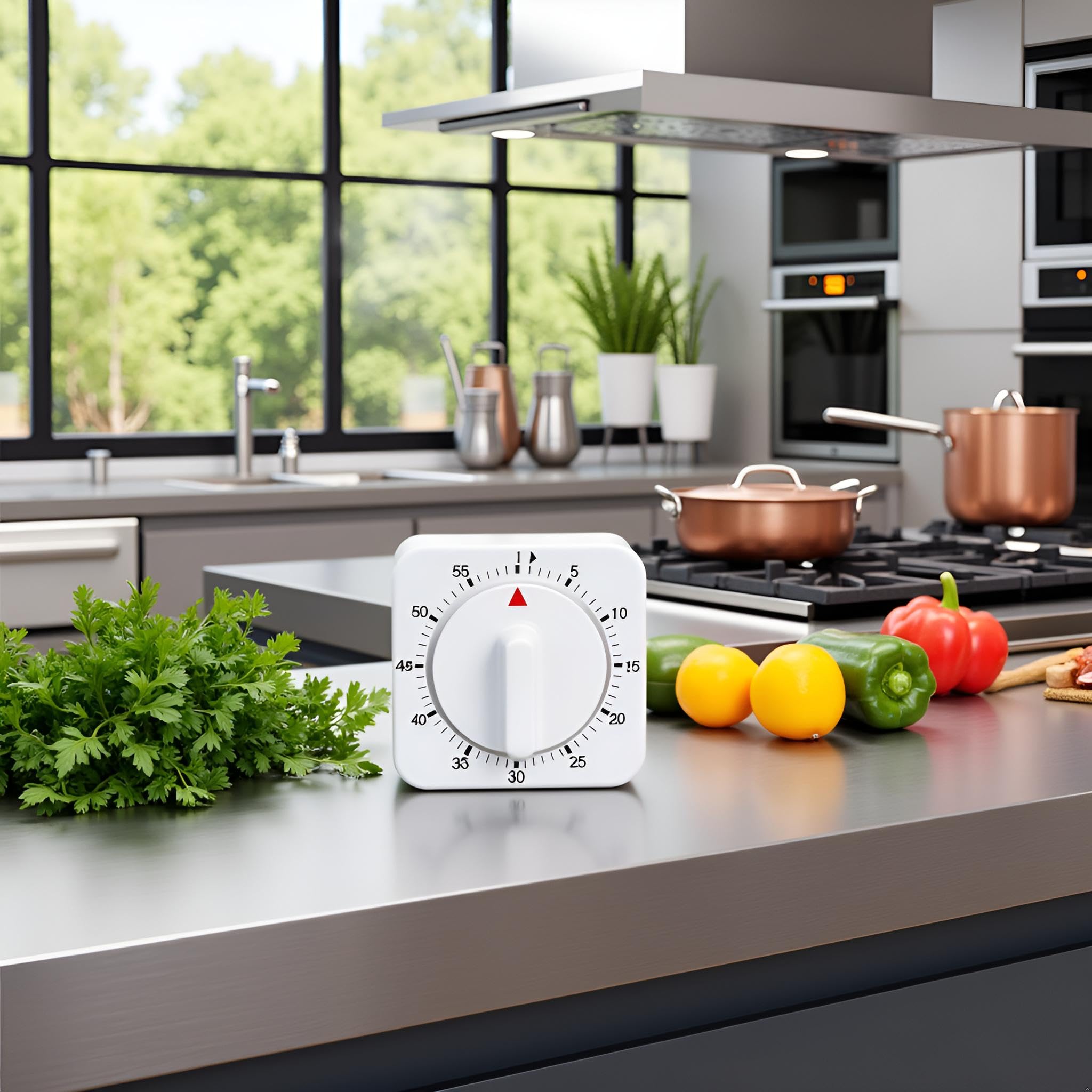 60-Minute Mechanical Wind-Up Cooking Clock With Loud Alarm - No Batteries Requir