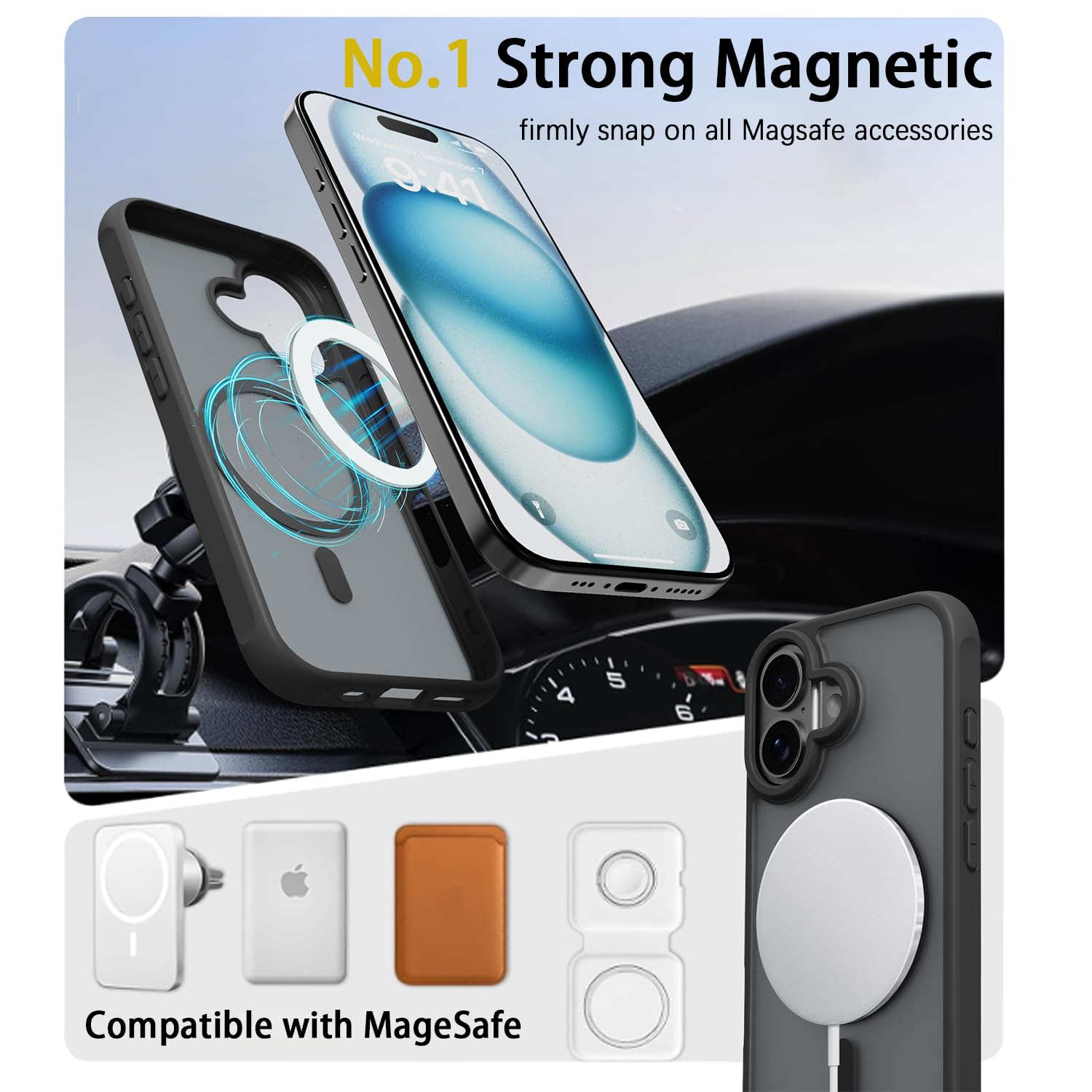 17 Magnetic Case with Screen Protector — MagSafe Compatible, Mil-Grade Drop Prot