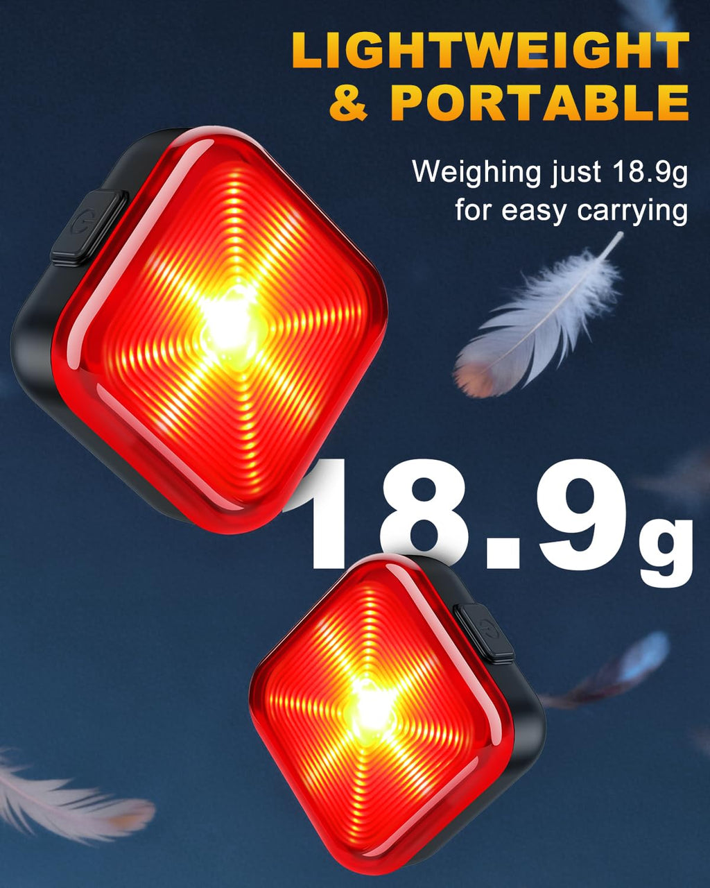 Bike Lights for Night Riding, 5 Modes Bike Rear Light for Cycling Safety, Rechar