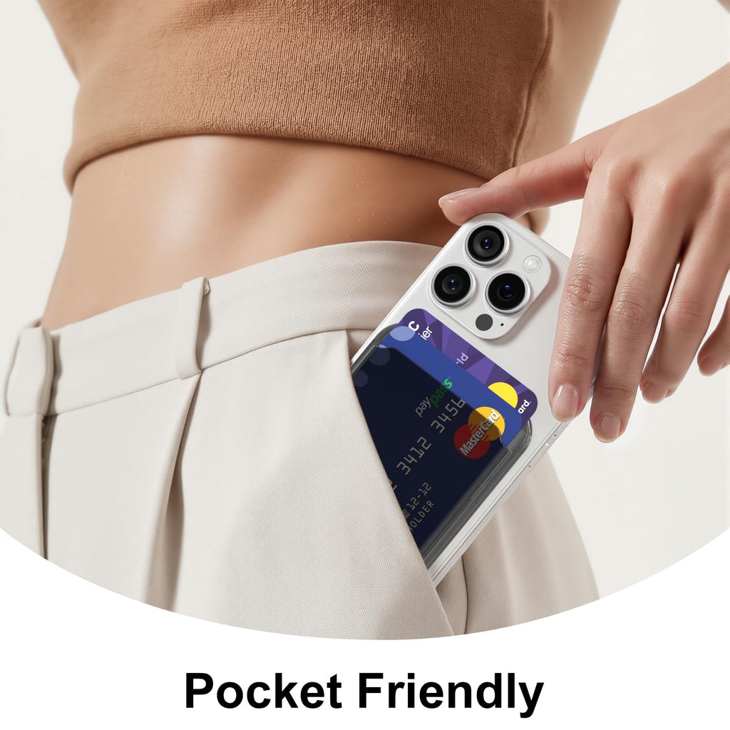 Wallet Clear Compatible with Magsafe Wallet, Slim Thin Translucen