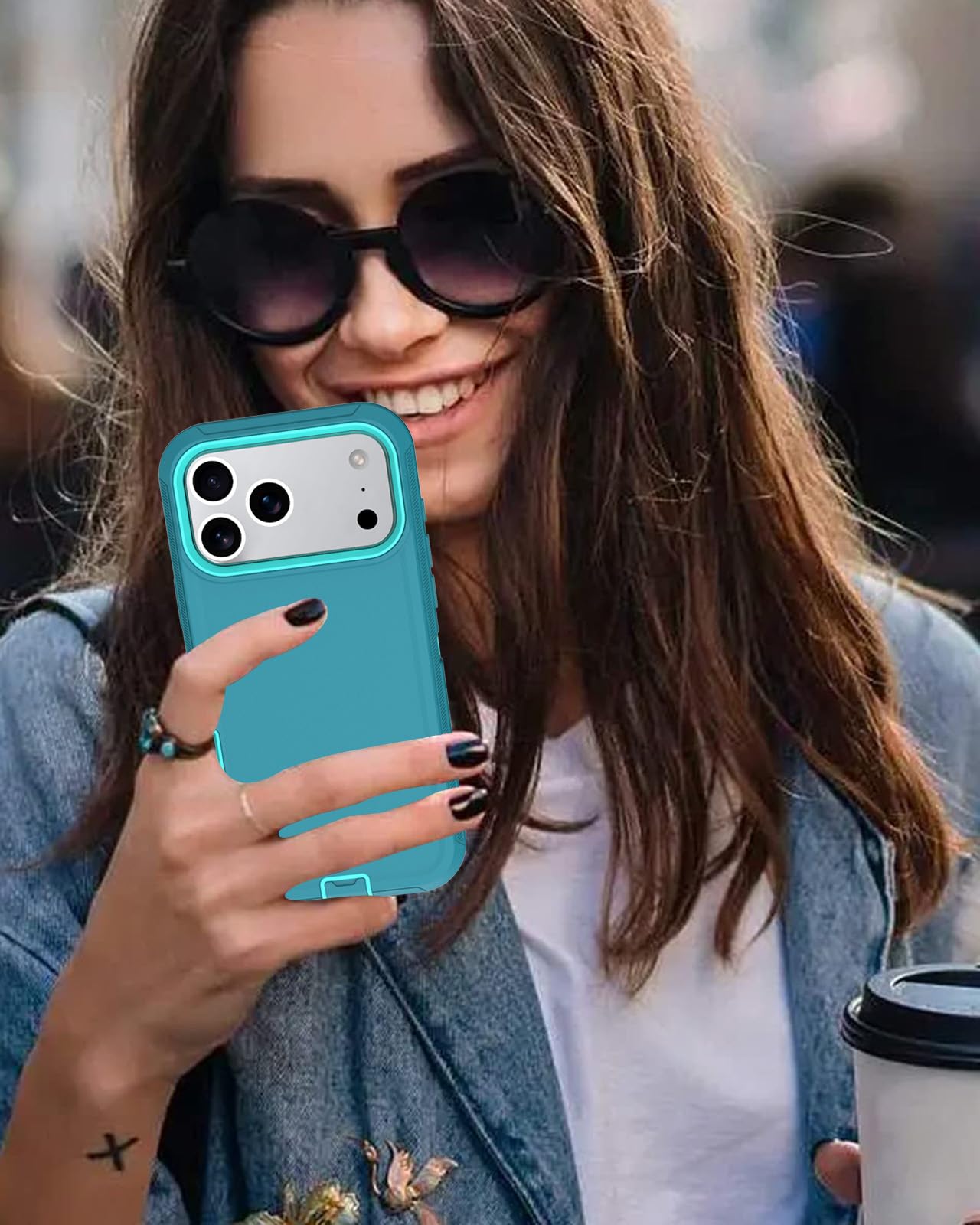 Iphone 17 Pro Case, 3-Layer 16Ft Drop Protection, With Dustproof Port Cover, Ful