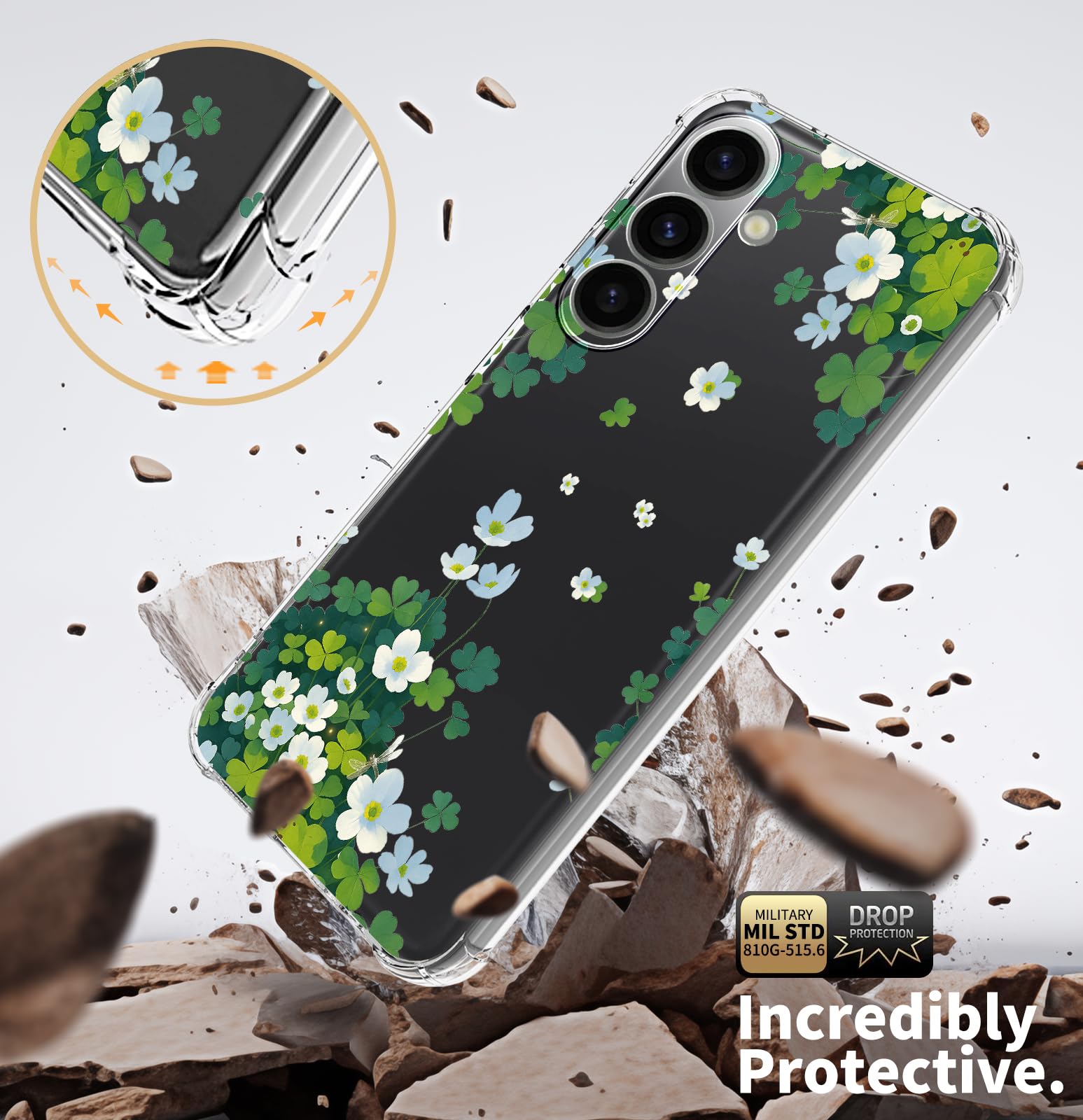 for Samsung Galaxy A17 Case 5G Flowers Slim Anti-Drop Shockproof Protective Soft