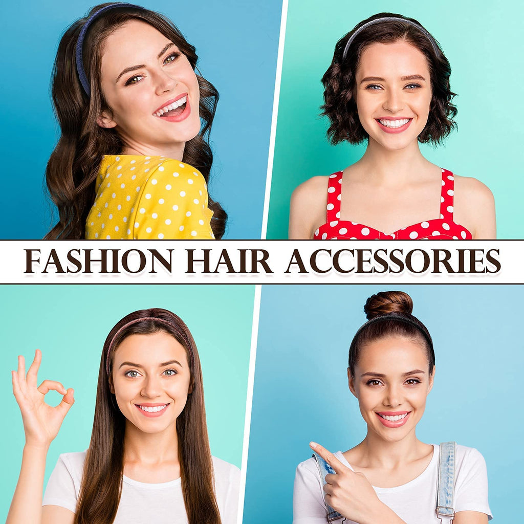 7mm Thin Headbands For Women, 12 Pcs Plastic Headband with Teeth Head Bands Comb